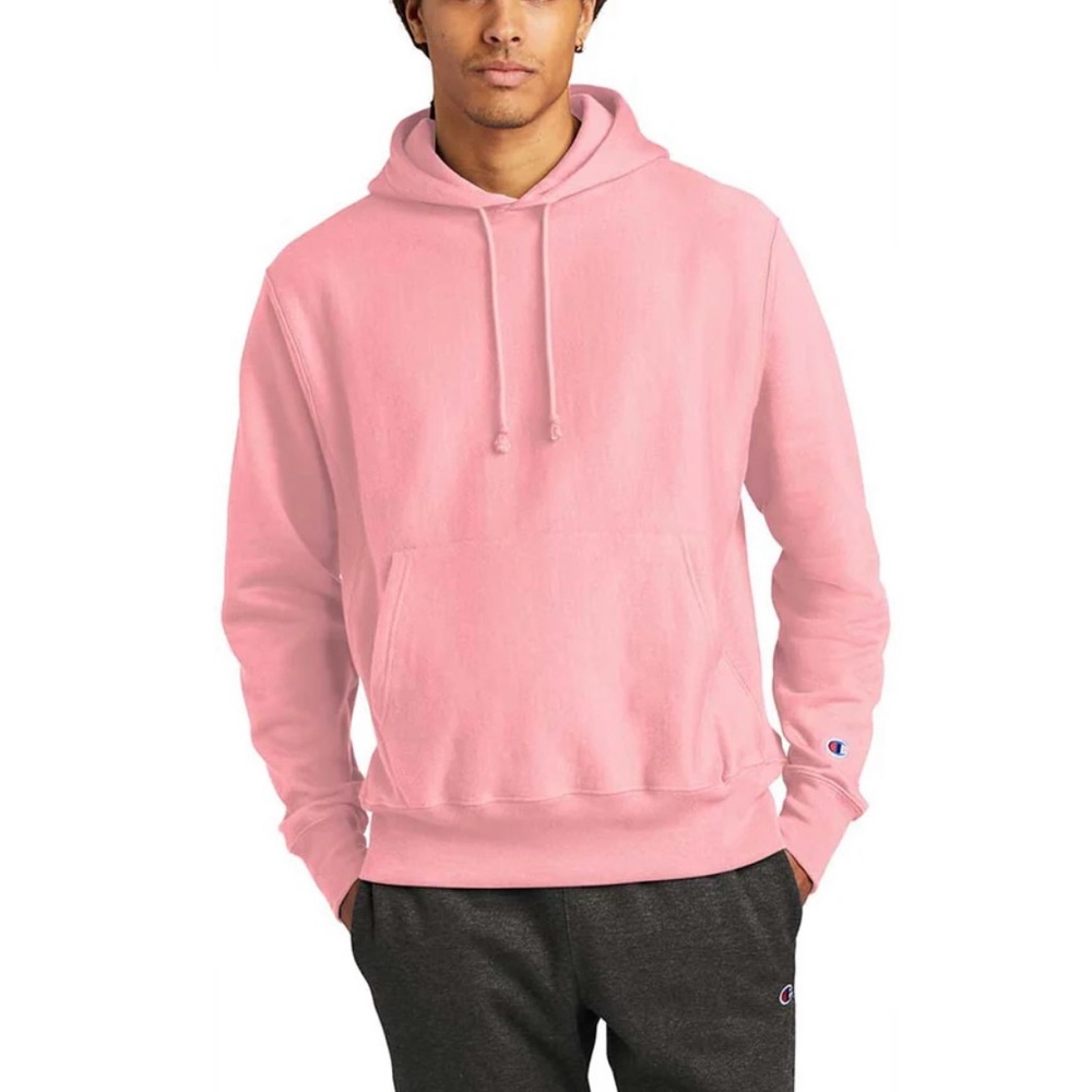 Champion Pink Candy Reverse Weave Hooded Sweatshirt With TT’s Montauk Logos